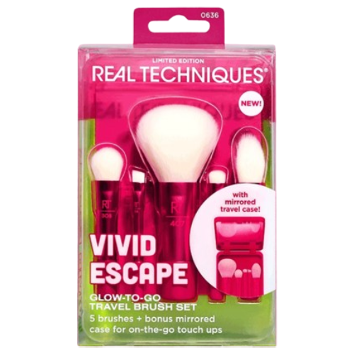 Real Techniques Vivid Escape Glow-To-Go Travel Brush Kit (6-Piece Set) (3332),Real Techniques, Real Techniques แปรง, Real Techniques เซท , real techniques set , แปรง real techniques ซื้อที่ไหน,แปรง real techniques ดีไหม,แปรง real techniques ใช้ยังไง.แปรง real techniques เซตไหนดี